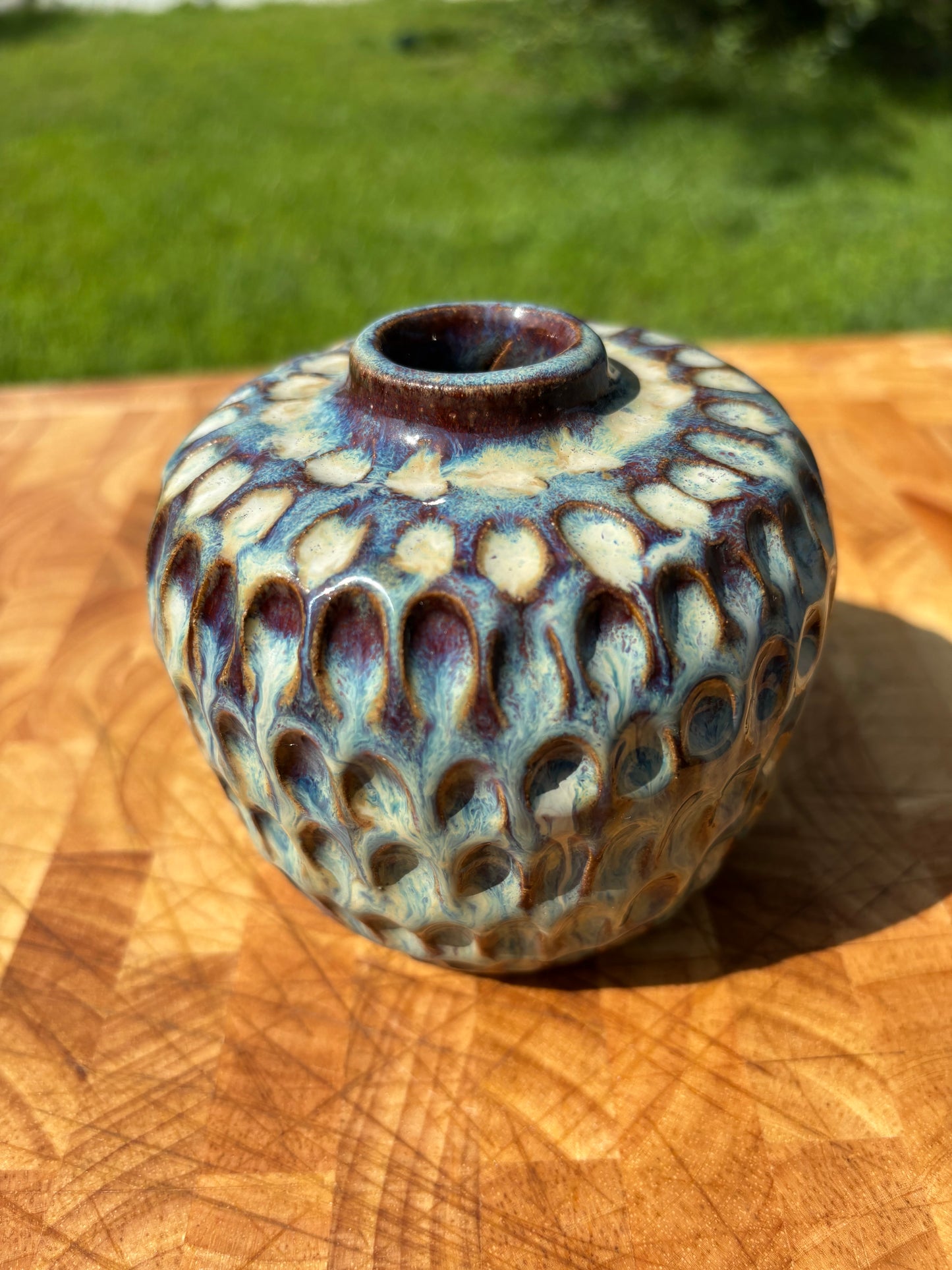 Handmade Dimpled Soap/Lotion Dispenser
