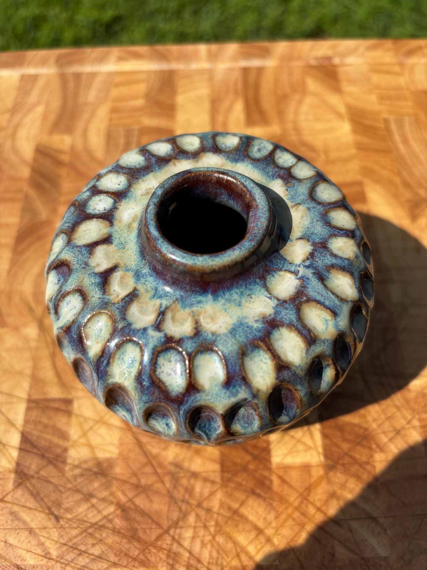 Handmade Dimpled Soap/Lotion Dispenser