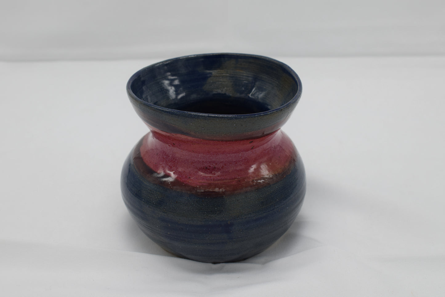 Ceramic Short Flower Vase - Blue/Pink #039