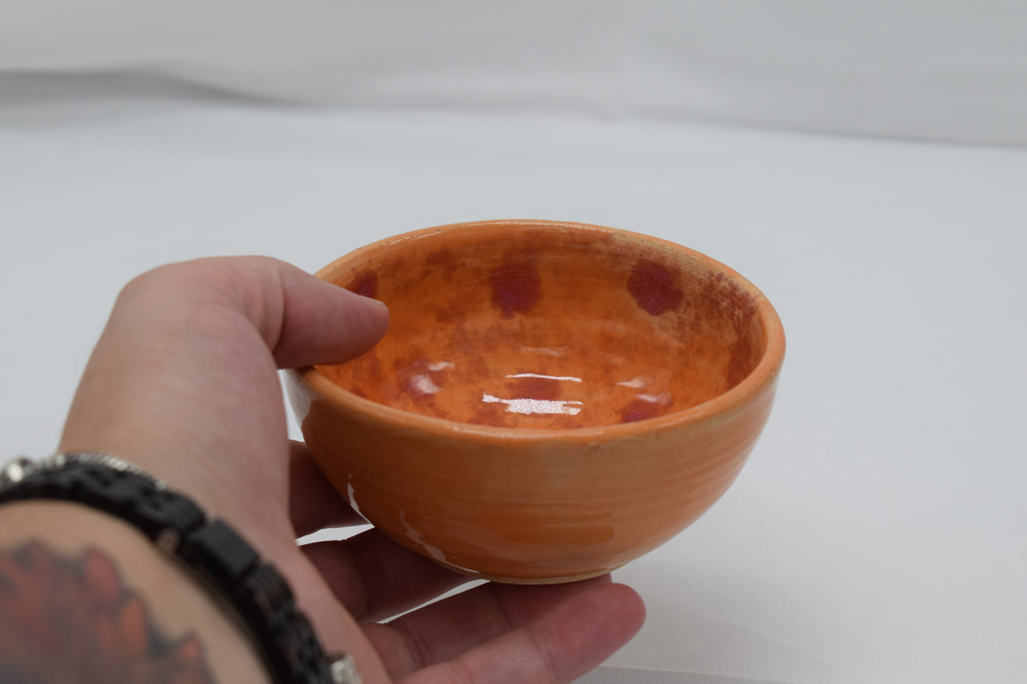 Ceramic Snack Bowls - #028 (Orange Dots)