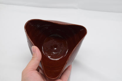 Ceramic Tri-Corner Bowl - Red #001