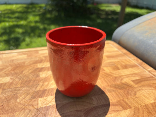 Handmade Red Beverage Tumbler