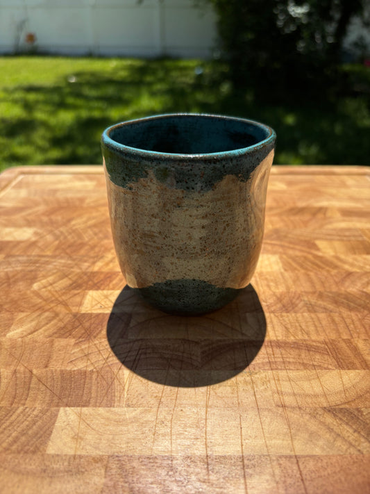 Handmade Teal Beverage Tumbler
